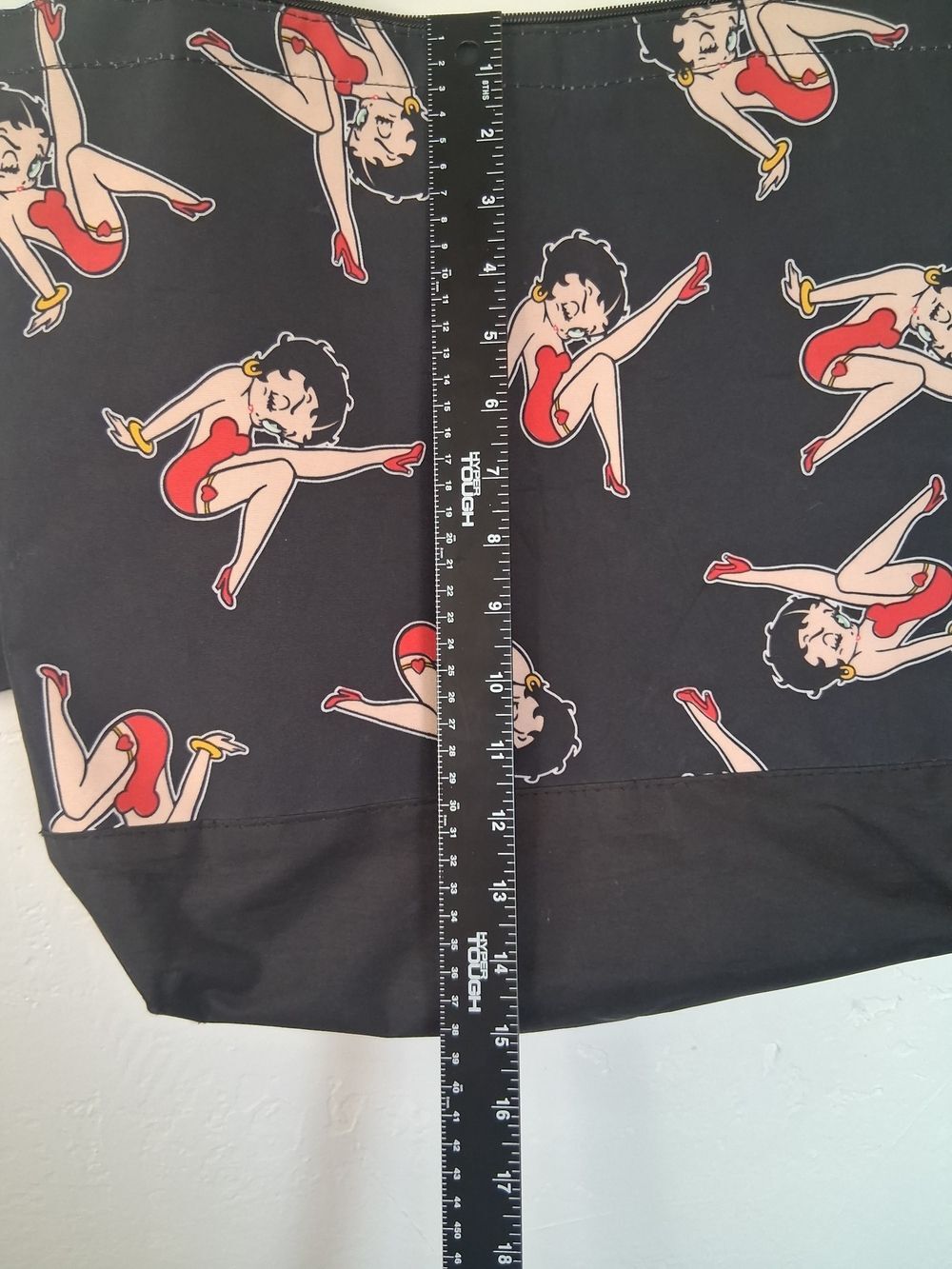Betty Boop Black Tote Bag with Matching Zipper Pouch Large Shoulder Shopper Trav - Picture 2 of 7